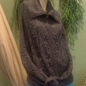 Frenchi Zip up knit sweater